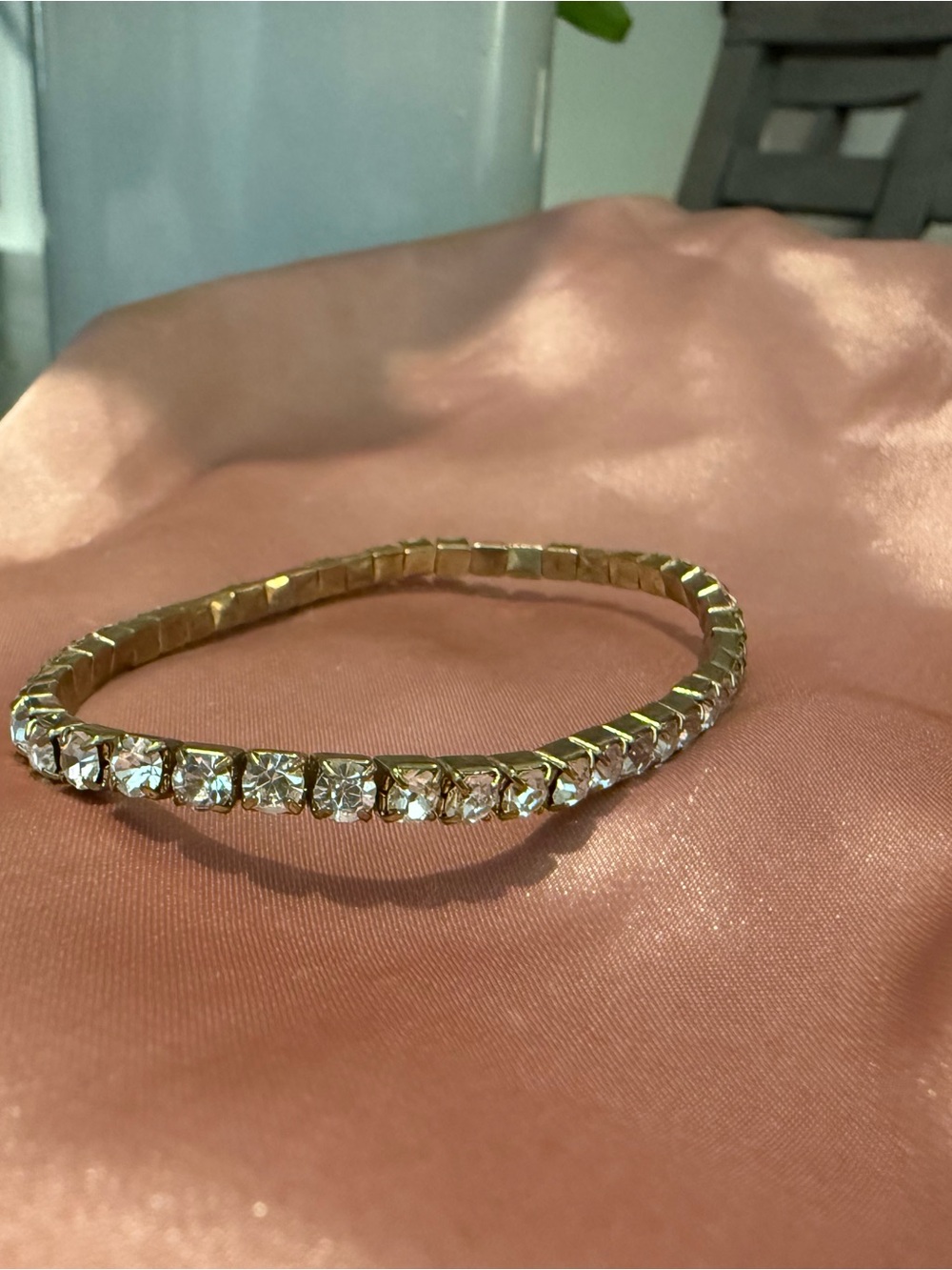 Gold Crystal Tennis Bracelet - Elegant Women’s Jewelry